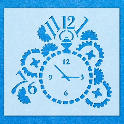 Clock Cogs Time Machine Stencil: Mylar Airbrush Wall Art Painting Crafts , DIY - Image 1 of 4