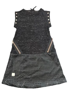 Girl Studded Dress With Zippers Kids Size Size 6X Black Fashion Kona - Picture 1 of 9
