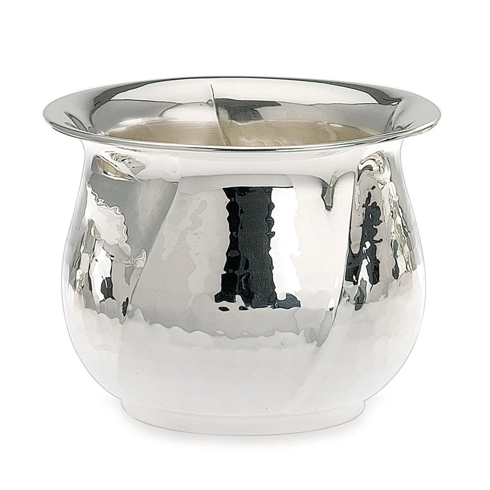 kleiner gehämmerter versilberter Mini Übertopf Ø 10 cm Höhe 9.5 cm - Bild 1 von 1