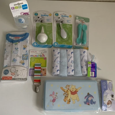 Baby Boy Gift Bundle with Pooh Wipe Travel Case 8 Piece Set - Image 1 of 4