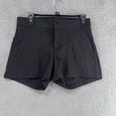 Athleta Shorts Womens Size 6 Black Lightweight Ripstop Zip Pockets I7 - Изображение 1 из 4