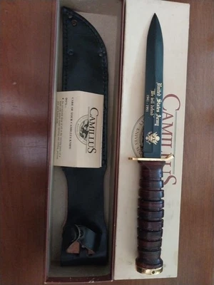 1991 Camillus M3 50th Anniversary Army Gold Plated Edition Flaming Bomb W/sheath - Image 1 of 4