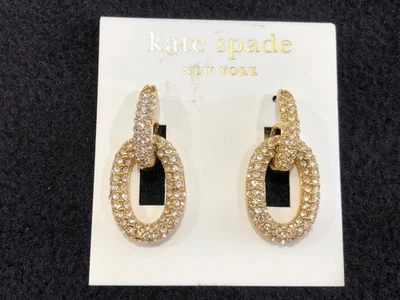 Kate Spade 14k Gold Filled Drop Earrings, Crystal Accents, Wire Backer, NWT! - Image 1 of 3