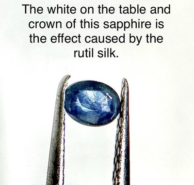 Zafiro de piedras preciosas para coleccionistas de 0,44 quilates con rutilo brillante Carolina del Norte 5x4 mm Foto 1 de 4