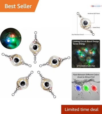 LED Fishing Lures Assortment Deep Drop Spoons Underwater Flasher Lights Trolling - Image 1 of 4