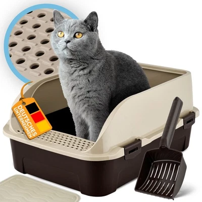 Offenes Katzenklo Katzentoilette ohne Deckel gebraucht mit Streumatte & Schaufel - Bild 1 von 4