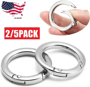5Pcs Spring O Ring Open Key Leather Bag Strap Pendant Buckle Snap Clasp Clip USA - Picture 1 of 22