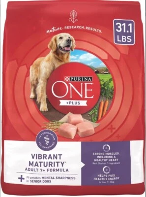 Purina ONE Dry Senior Dog Food Plus Vibrant Maturity Adult 7 Plus Formula 31.1LB - Image 1 of 4