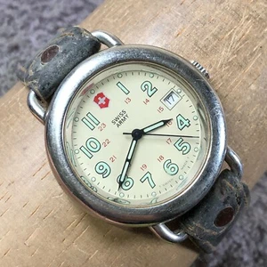Victorinox Swiss Army Men Calvary Leather Quartz For Watch Parts Or Repair Only - Picture 1 of 12