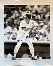 Don Matingly  Autographed 4 x 5 Glossy B&W Photo New York Yankees