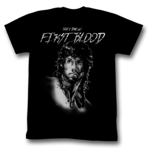 Rambo First Blood They Drew First Blood Men's T Shirt 80's Movie Merch - Picture 1 of 3