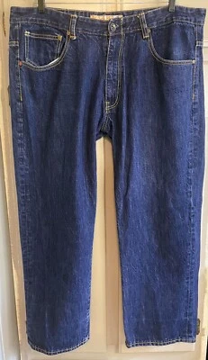 Jeans jeans industrial INDIGO VERMELHO vintage masculino 42 x 30 Y2K skatista Hi Hop - Imagem 1 de 4