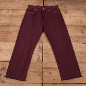 Vintage Levis 501 raw hem dark red chino jeans 29, 27 - Picture 1 of 4