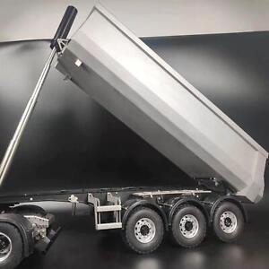 Metal 1/14 Unpainted Hydraulic 3 Axles RC Semi-Dump Trailer for Tractor Trucks