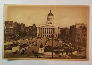 VINTAGE ~ Council House & City Square Nottingham, England -Post Card/Posted 1947 - Picture 1 of 10