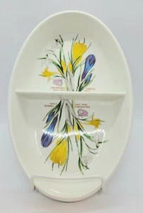 Portmeirion Botanic Garden 11" Divided Vegetable Bowl Snow Drop/Crocus 1972 EUC - Picture 1 of 6