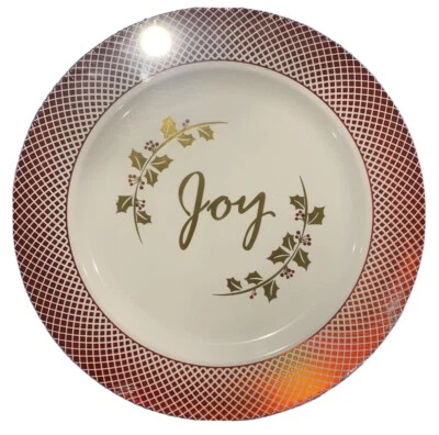 Lillian Tablesettings Christmas Joy 12’ Platsic Platters Pack Of 5  - Image 1 of 3