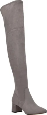 Marc Fisher LTD Charlote Botas Sobre la Rodilla Gamuza Gris Talla 7M Foto 1 de 4
