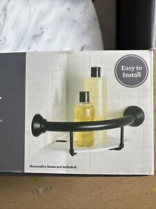 Better Home & Gardens Corner Assist Bar W Mable Acrylic Shelf - Black Ships free