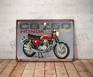 Plaque métal vintage Honda CB750 Four Enseigne Garage Décoration moto Déco - Picture 1 of 3