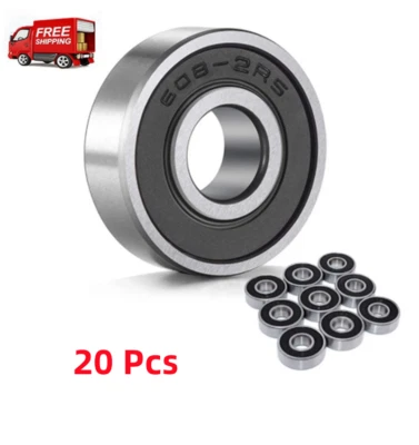 20 УПАКОВОК 608-2RS шарикоподшипник 22 мм x 8 мм x 7 мм 608RS новый быстрая доставка - Изображение 1 из 4