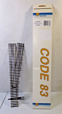 HO Walthers/Shinohara code 83 right hand switch in original box (lot 0906) - Image 1 of 2