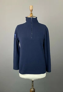 Ladies Giorgio Armani Navy Blue 1/4 Zip High Neck Fleece Sweater Size S - Picture 1 of 10
