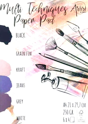 Malblock Zeichenblock Skizzenblock A4 Papierblock 6 Farben Papier 250g/m² malen - Bild 1 von 2