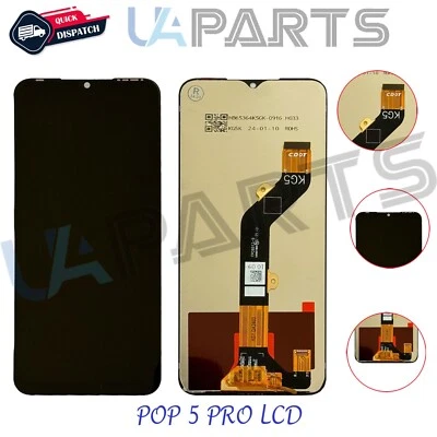 UA PARTS For Tecno Pop 5 Pro BD4j, BD4h LCD Display Touch Screen Digitizer Assembly