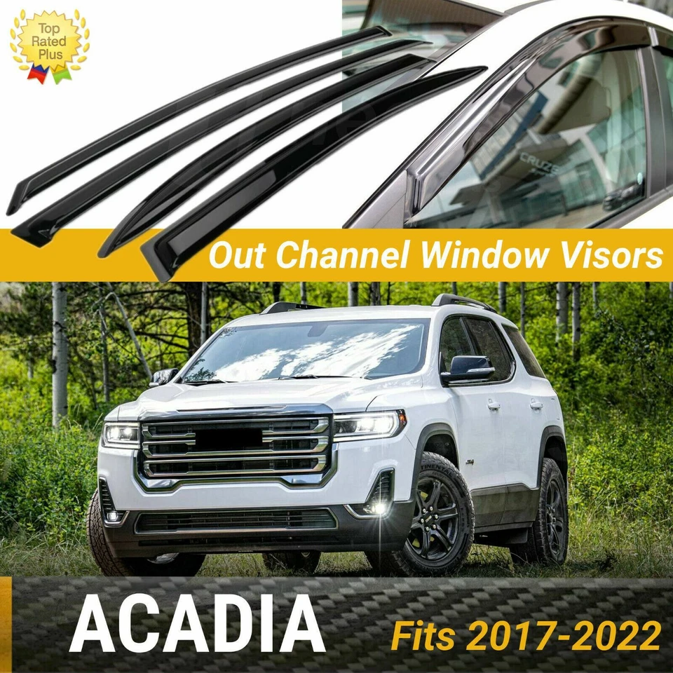 For GMC Acadia 2017-2022 WINDOW VISOR VENT SUN WIND RAIN GUARD DEFLECTOR - Image 1 of 4