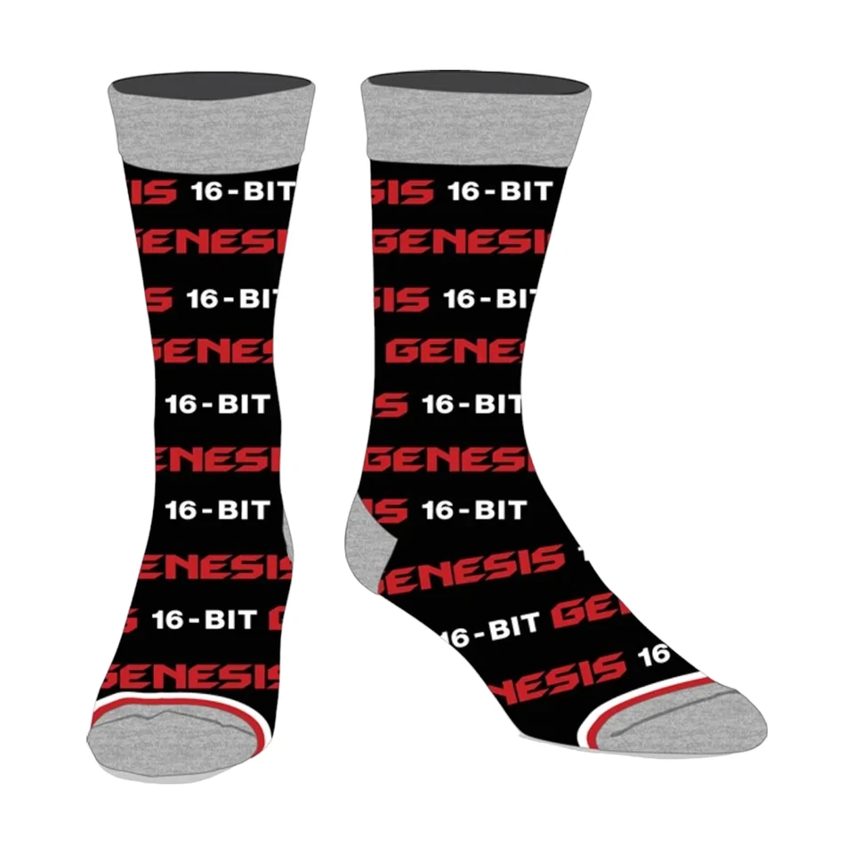 Sega Genesis 16-Bit Logo Pattern Officially Licensed Socks [Brand New] - Image 1 of 1