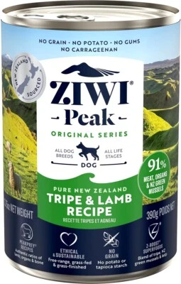 Comida húmeda enlatada para perros 13,75 oz ZIWI Peak Tripe y cordero 12 unidades Foto 1 de 4
