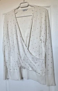 New KALEIDOSCOPE Cream with Gold Polka Dot Wrap Front Jumper, Size 16 - Picture 1 of 7