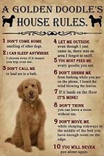 Metal Sign A Golden Doodle House Rules Sign Vintage Signs Retro Aluminum Tin Sig