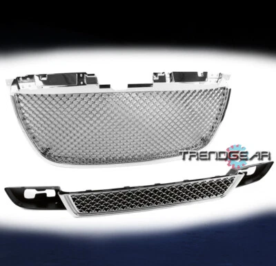 2007-2013 GMC YUKON XL DENALI 1500 2500 FRONT MAIN+LOWER GRILLE GRILL CHROME SET - Image 1 of 4
