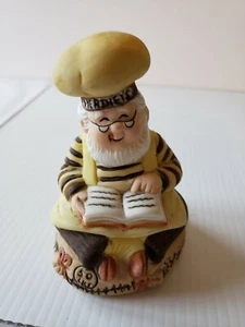 Hershey Chocolate Ceramic Bell Hershey Chef with Cookbook 4" Tall Cherish  - Picture 1 of 7