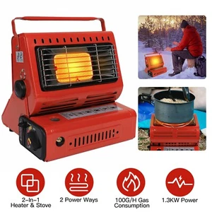 2 in 1 Portable Propane Heater Stove Outdoor Camping Gas Stove Camp Tent Heater - Picture 1 of 14
