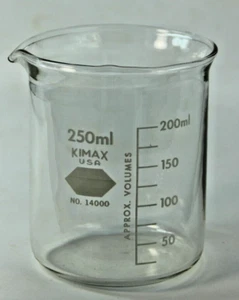 250ml Glass Beaker, Griffin Low Form, Graduated, PYREX 14000 (Single) USA - Picture 1 of 1