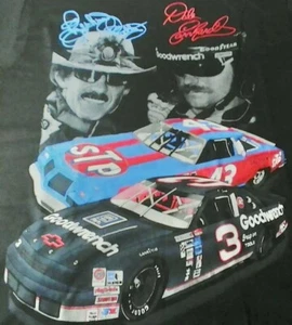 Camisa Negra De Colección Dale Earnhardt Sr And Richard Petty 7 Time Champion L - Imagen 1 de 7