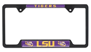 LSU Tigers Black Metal License Plate Frame - Picture 1 of 2