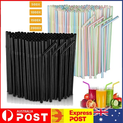 UP 2000x Multicolor Straws BPA Free Bendable Biodegradable Drinking Party Straws - image 1 of 4