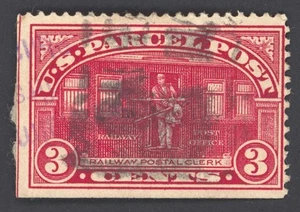 US Scott Q3 used 3c carmine Railway Postal Clerk Lot PS021 bhmstamps - Bild 1 von 2
