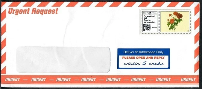 Permiso ilustrado de correo de Canadá, sello de correo postal: solicitud urgente de la Cruz Roja -se235 Foto 1 de 1