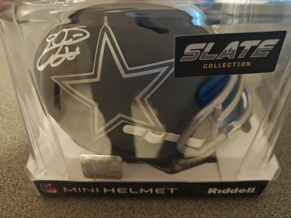 Emmett Smith Autographed Slate Edition Dallas Cowboys Mini Helmet with COA - Image 1 of 4