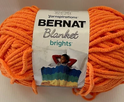 NEW! YARNSPIRATION BERNAT BLANKET BRIGHTS ~ "ORANGE" ~ 10.5 OZ. SKEIN - Image 1 of 4