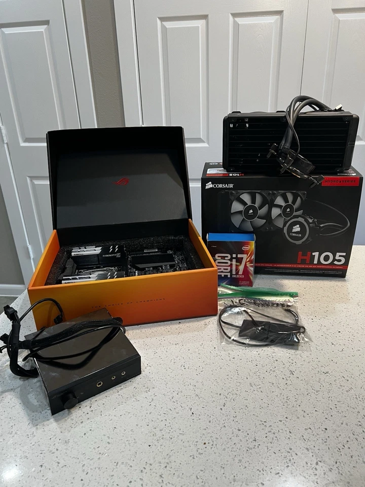 BUNDLE: Intel i7-6850K + ASUS ROG Rampage V + 32GB G.Skill + Corsair H105 - Image 1 of 4