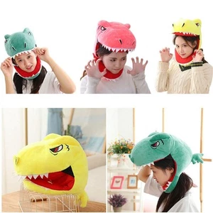 Cute Dinosaur Head Hat Funny Dinosaur Hat Animal Warm Hat Cartoon Hat Party Hats - Picture 1 of 22