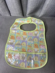 Vinyl Baby Bib Farm Cow Chicken Sheep Plastic Play Hook Loop Green Single - Picture 1 of 9