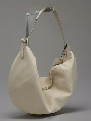 AUTÉNTICO NUEVO CON ETIQUETAS $795 Mansur Gavriel Fortune Cremallera Superior Cuero Guijarro Suave Hobo-Jazmín Foto 1 de 4