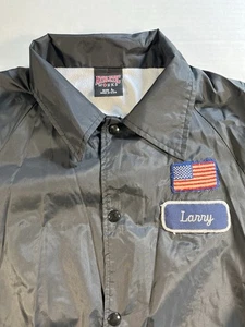 Vintage Windbreaker Jacket 90s Made In USA Rat Rod Mechanic Larry Hardcore Punk - Picture 1 of 9